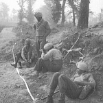 Engineers of the 8th Indian Division rest on the morning of 12 May 1944. They spent the previous night clearing enemy mines planted on the Gustav Line, allowing infantry and armour to break through during the drive that would take the Allies north to Rome.