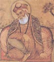 A fresco of Guru Nanak, also from a gurdwara i India. Guru Nanak's foot again -- his lotus feet.