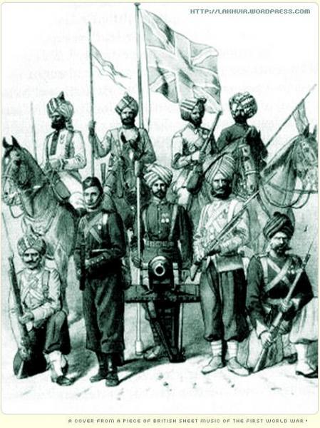 Imperialistic type image showing WW1 Sikhs.