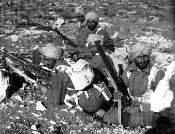 Jawans of the 4th Indian Division, right after Operation Crusader. These Jawans were virtually the only fresh troops available to the Allies, in the advance towards the capture of the Libyan port of Derna in December 1941.