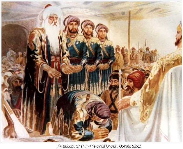 Pir Budhu Shah in the court of Guru Gobind Singh Ji