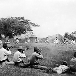 Japanese soldiers using Sikh prisoners for target practice.