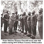 Churchill with Sikh soldiers during WW2.