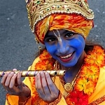 Young girl at Krishna Ratra Yatral Festival Trafalgar 2009