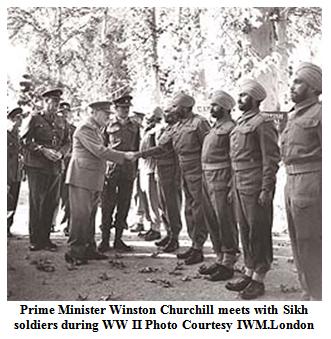 Churchill with Sikh soldiers during WW2.