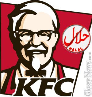 KFC -Kentucky Fried Cruelty
KFC website:
http://www.kfc.co.uk/about-kfc/halal/
All those shops are offer HALAL & the HFA have now given permission to KFC to sell halal food. However strict muslims say that they do not accept a tape recorded rendition/tasmiyah & the 'blessed blade'. Whatever! These birds are being put through a halal slaughter - whether it produces halal or haram!
KFC is cooking up a storm with MY Sun users after the chicken chain plan to take bacon off the menu in over 80 of its stores nationwide.
http://www.thesun.co.uk/sol/homepage/mysun/2906934/Rasher-decision-to-ban-bacon.html