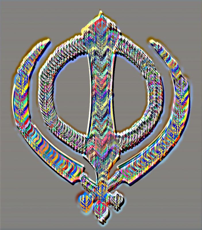 khanda of khandas embossed