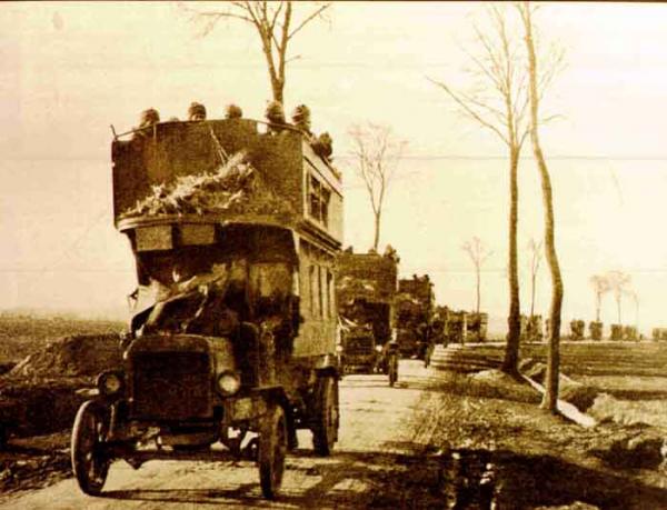 Lahore Division brought to the Flanders front in London double decker buses Oct 1914