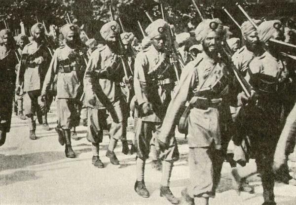 Sikh troops in unknown location in France