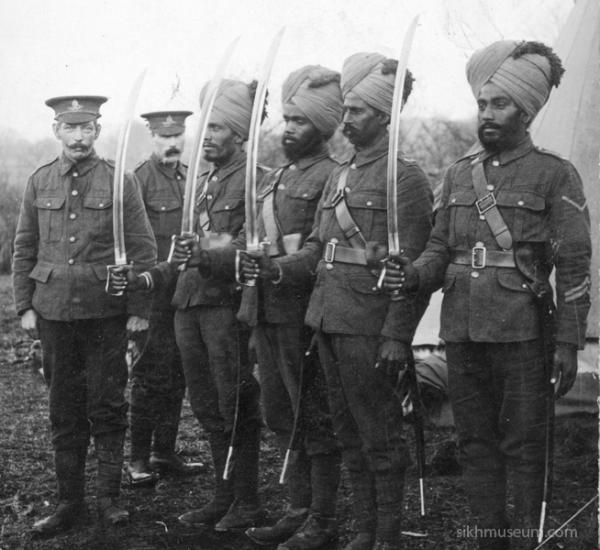 Sikhs in France showing their kirpans